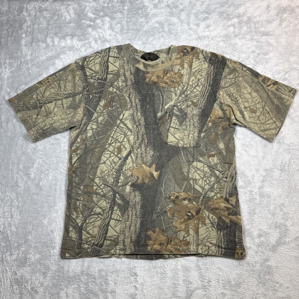 Vintage Liberty Camo Shirt Men Large Realtree Hardwood Pocket Single Stitch